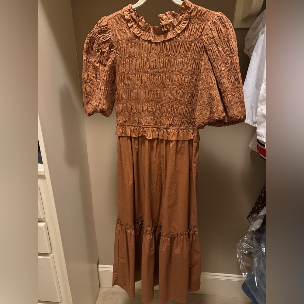 Tuckernuck Hyancinth House Rust Smocked Maxi Dress
